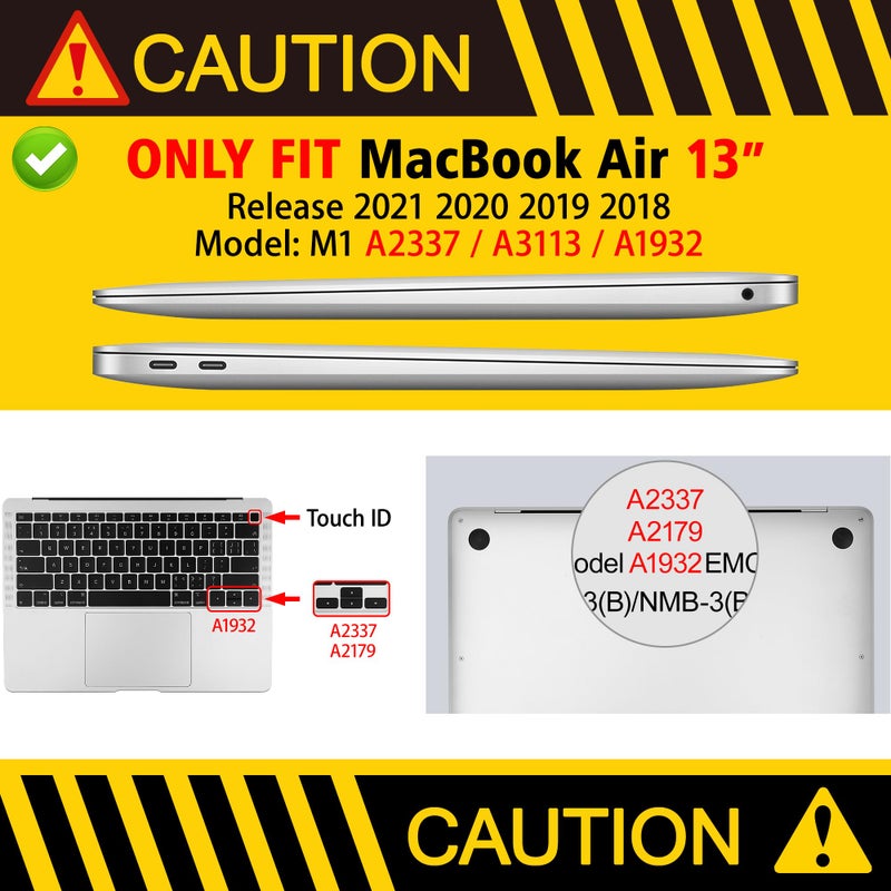 May Chen Compatible with New MacBook Air 13 inch Case 2021 2020 2019 2018 Release Model: M1 A2337 A2179 A1932, Plastic Hard Shell Case for Mac Air 13 inch with Retina Display Fits Touch ID, Baby Pink - Image 2